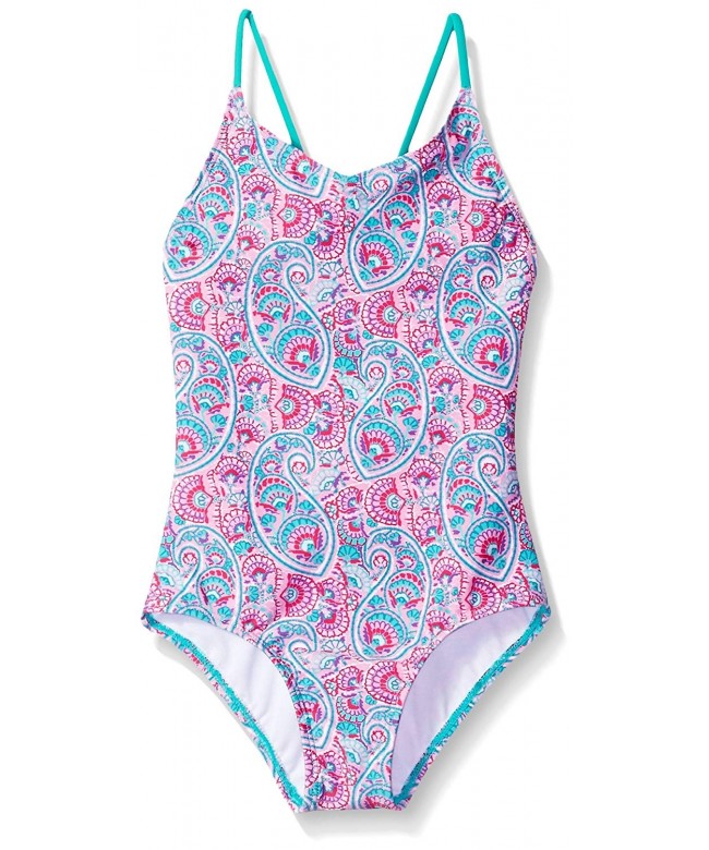 Girls' Sundance Paisley Beach Sport 1-Piece Swimsuit - Sundance Pink ...