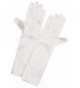 Long White Satin Girls Gloves