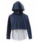 Maddie Girls Hoodie Striped Underlay