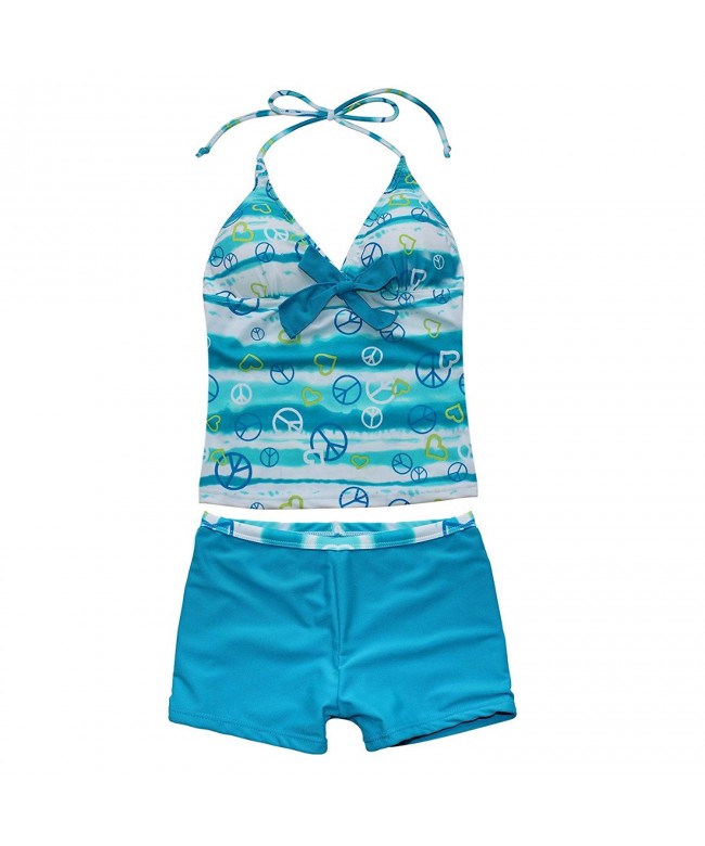 Kids Girls Tankini Bikini 2 Pieces Swimwear Swimming Bathing Suit ...