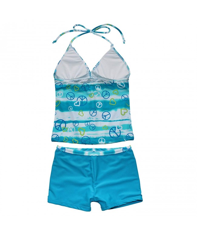 Kids Girls Tankini Bikini 2 Pieces Swimwear Swimming Bathing Suit ...