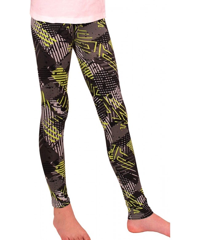 Syleia Girl Leggings Green Rectangles