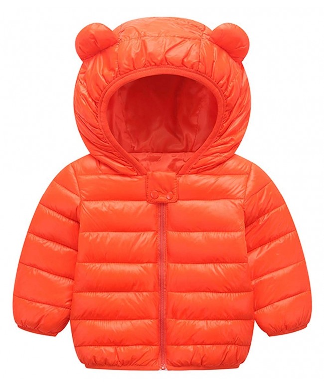 Kids Winter Warm Puffer Down Jacket with Ears Lightweight Hooded Cute ...