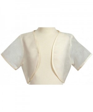 Girls Ivory Organza Bolero Jacket