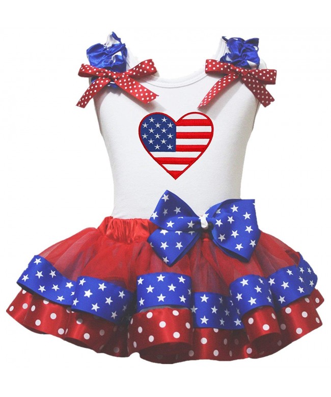 Petitebella Heart White Shirt Patriotic