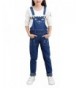 Girls Jeans Embroidered Distressed Overalls