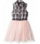 Lilt Girls Plaid Belted Dress