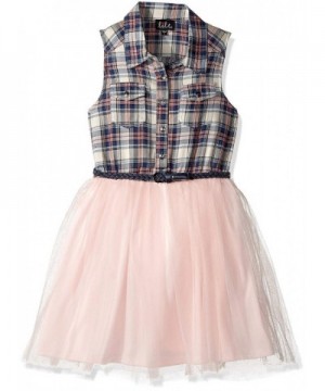 Lilt Girls Plaid Belted Dress