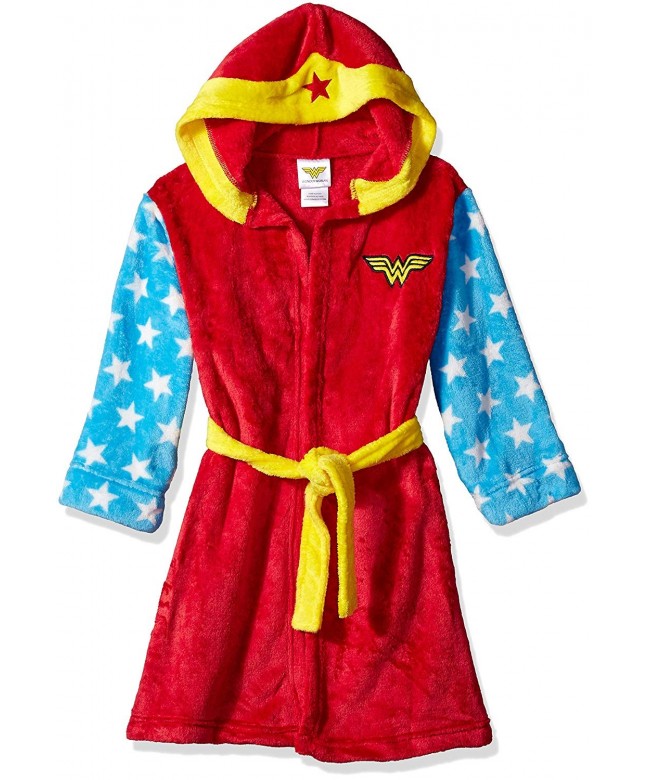 Girls' Big Ww Hooded Robe - Red - CB18D35UG6D