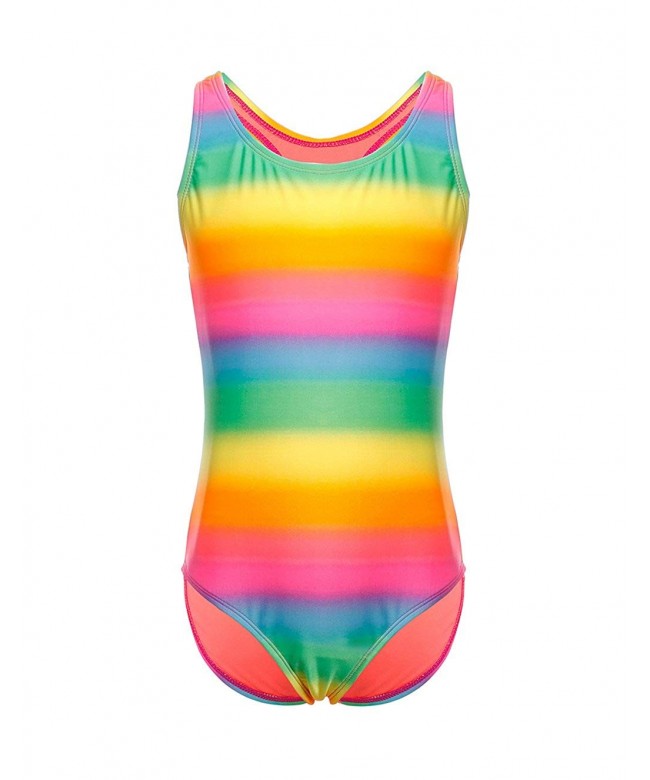 LEINASEN Racer Girls Rainbow Swimsuits