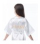 Kids Satin Robe Flower Embroidery