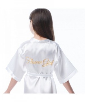 Kids Satin Robe Flower Embroidery