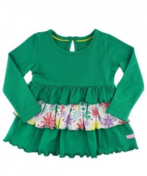 RuffleButts Little Emerald Sleeve Ruffles