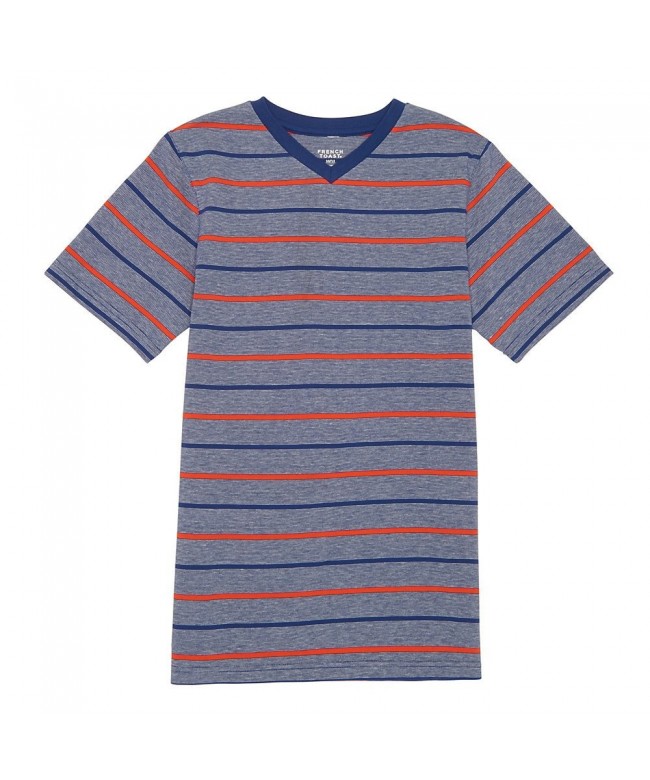 French Toast Sleeve Stripe V Neck