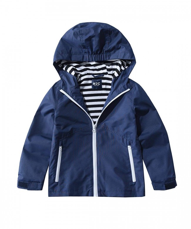 Boys & Girls Hooded Windproof Jacket Light Windbreaker - Navy Blue ...