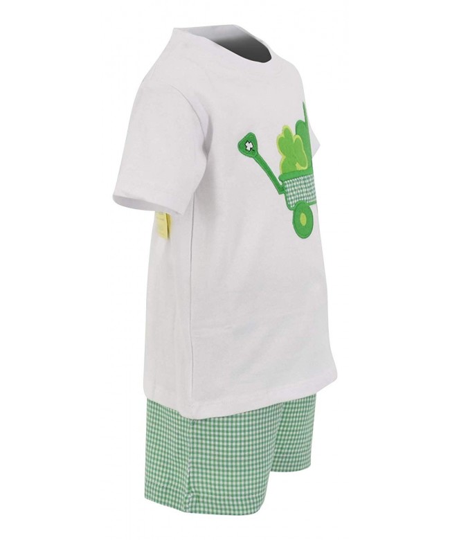 Boys Clover Patch Wagon St Patricks Day Outfit Shirt - CF18MIK9DDM