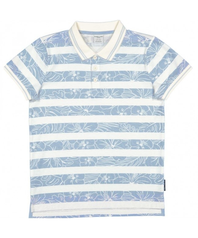 Hawaiian Mood Pique Polo (6-12YRS) - Blue Shadow - C118DA8UT5C