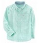 Carters Mint Checkered Poplin Button Front