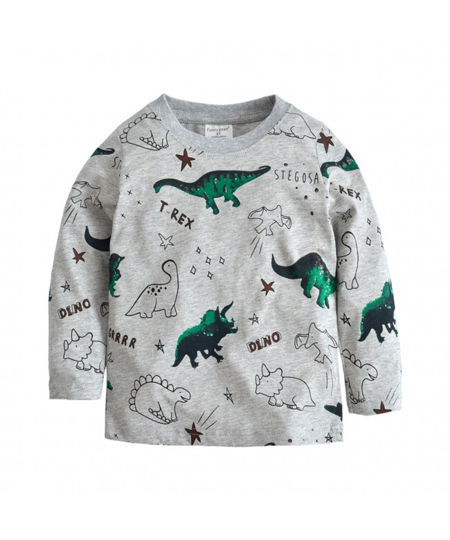 Toddler Dinosaur Sleeve Shirts Crewneck