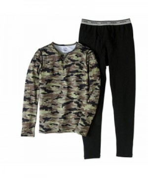 Boys Performance Thermal Underwear Top and Bottom Set - Green Camo ...