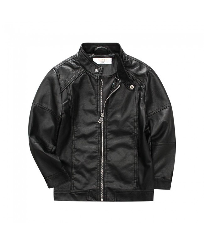 LJYH Trendy Stand Collar Leather Jacket