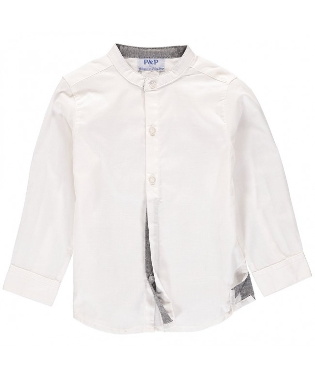 Boys Plain White Button Up - CJ12ITJBCJD