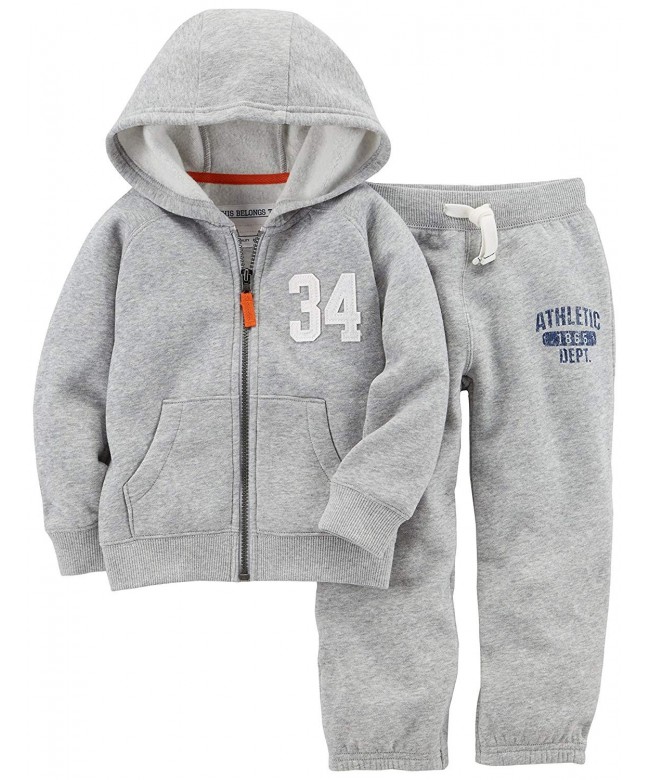 Boys Fleece Hoody and Pant Set - Gray - C517X0MMH7I