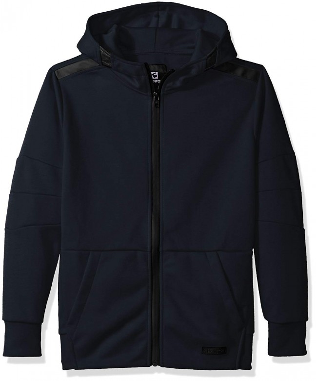 Boys' Big Tech Fleece Hooded Fullzip with Zipper Details - New Navy ...