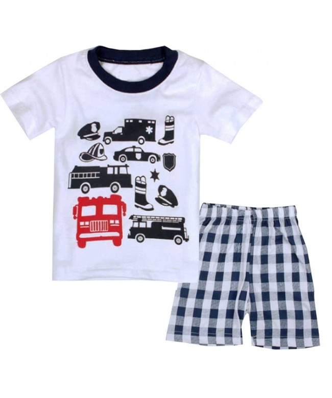 Boys Short Outfit Pajamas Clothes Sleepwear Sets PJS Suit - White ...