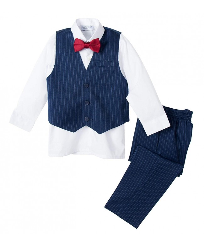 Baby Boys' Fall Collection Pinstripe Vest Set - Blue-white-red Bow Tie ...