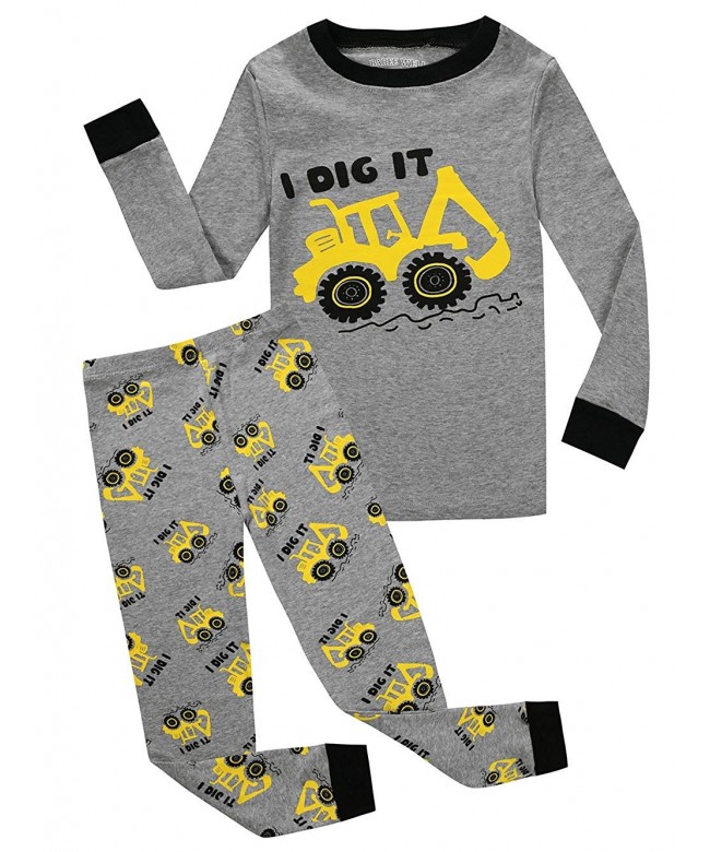 Little and Big Boys Truck Pajamas 100% Cotton Childrens Sleepwear ...