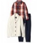 Boys Rock Plaid Sweater Set