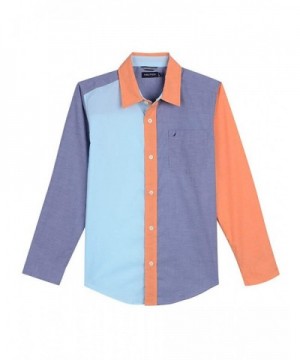 Nautica Sleeve Color Block Button