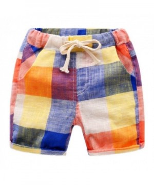 Motecity Boys Casual Shorts Plaid