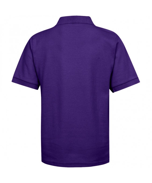 Boys School Uniform Short Sleeve Stain Guard Polo Shirt - Purple ...