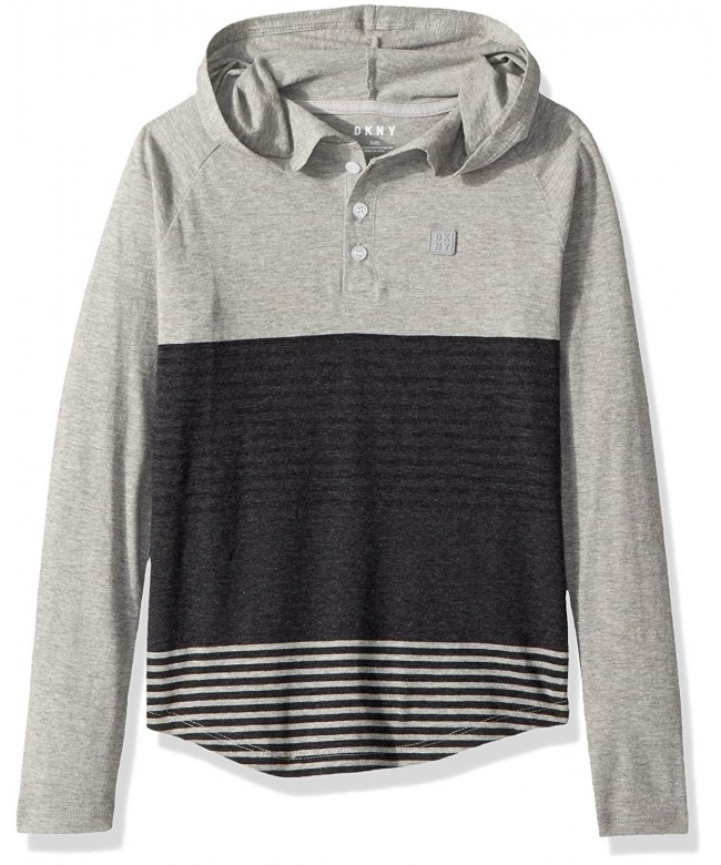 DKNY Sleeve Stripe Hooded Henley