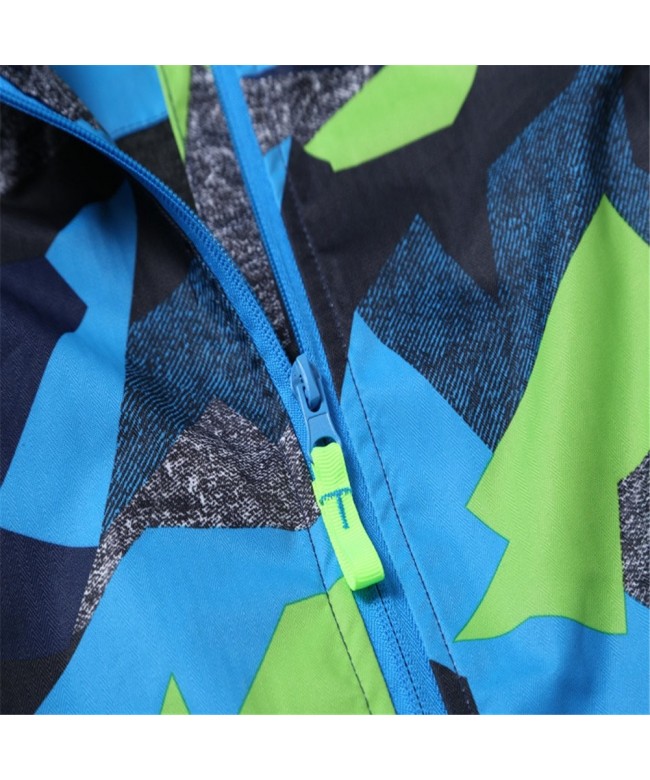Boys Outdoor Color Block Fleece Lining Windproof Jackets with Hood ...