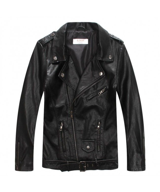 LJYH Boys Leather Biker Jacket