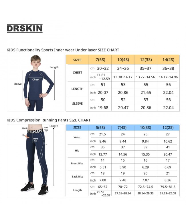 Kids' Unisex-(Boys & Girls) Long Sleeve Athletic Base Layer Compression  Underwear Shirt or Tights - Srg051 - C512IFQHEBF