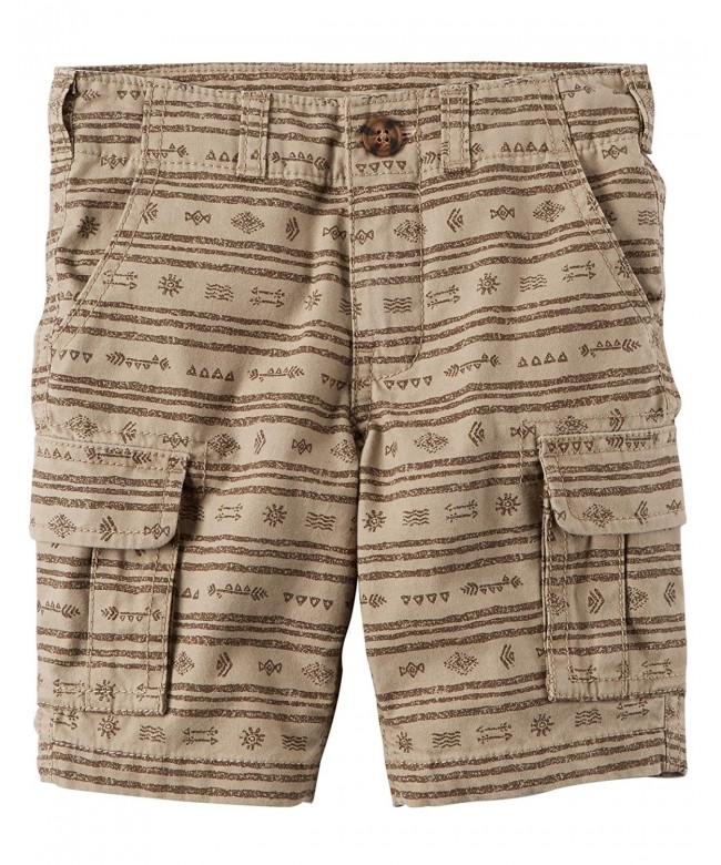 Carters Khaki Print Button Shorts