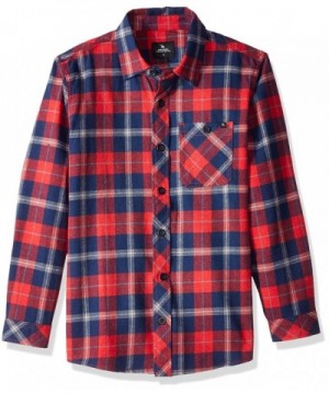 Boys Teller Long Sleeve Flannel Shirt - Red/Red - CP12NAJEBHB