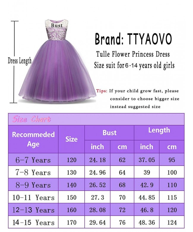 Kids Prom Ball Gown Girl Lace Tulle Flower Princess Party Maxi Dress ...