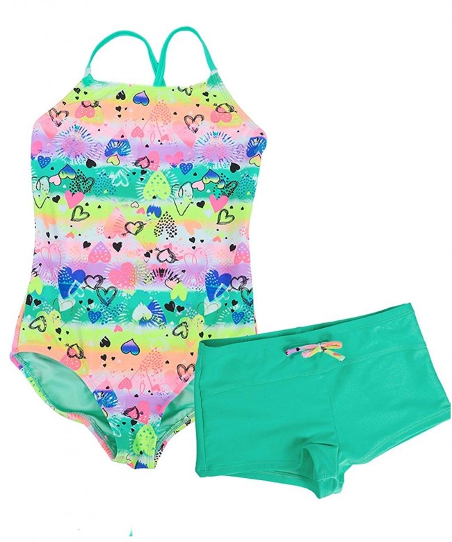 girls one piece swimsuit with shorts