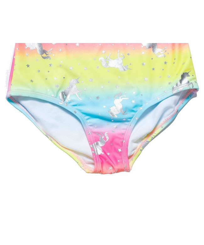 Rainbow Swimwear for Girls One Piece - Hot Silver Unicorn Beach Sport ...