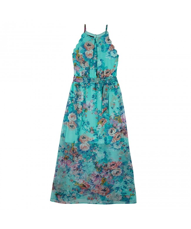 Girls' Big Scalloped Maxi Dress - Mint Multi - CI18996NCW5