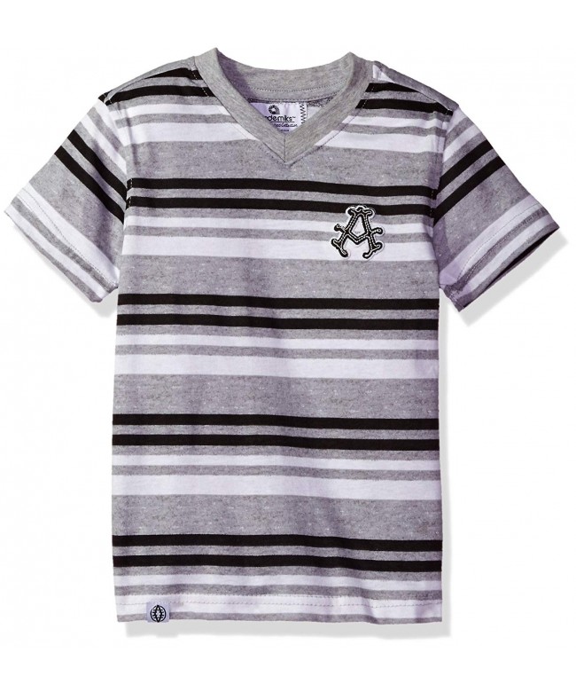 Akademiks Short Sleeve Stripe V Neck