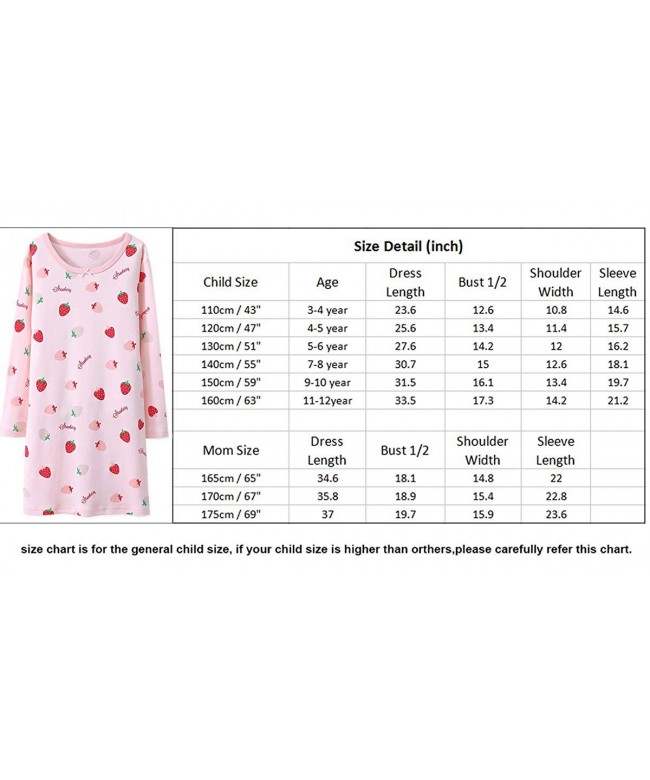 Girls Princess Long Sleeve Nightdress Casual Family Dress for Girls and ...