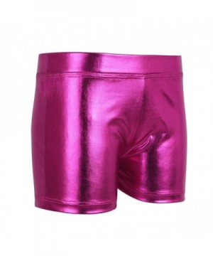 Big Girls Junior Stretch Shiny Metallic Boy-Cut Shorts for Gymnastics ...