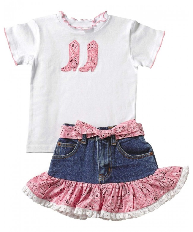 Girls Pink Bandana Skirt Set