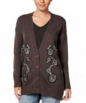 Ultra Flirt Juniors Floral Patch Cardigan